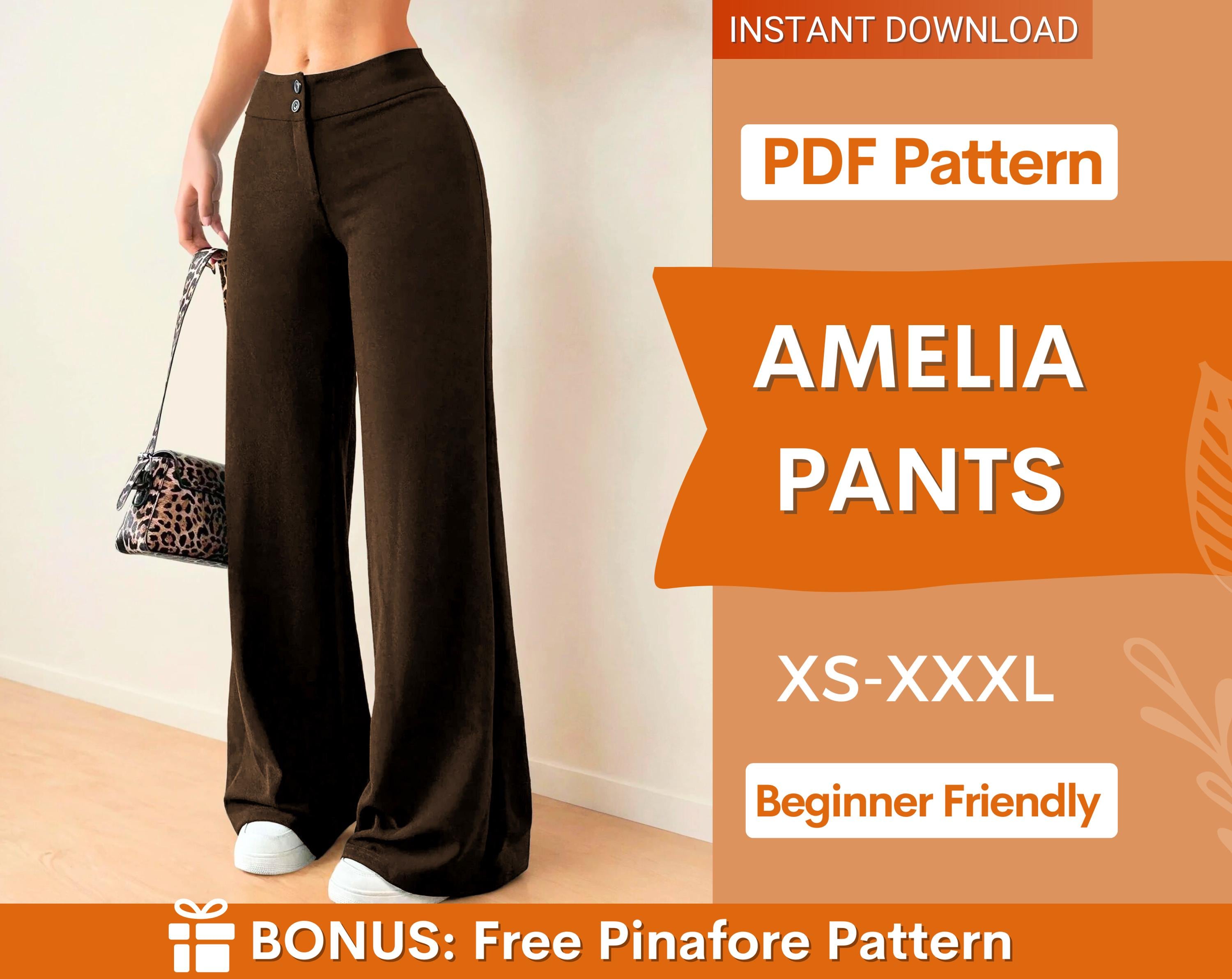 Flared Leg Pants Sewing Pattern | Women Pants Pattern | Sewing Patterns | Trousers Pattern | Women Sewing Patterns | Wide Leg Pants Pattern
