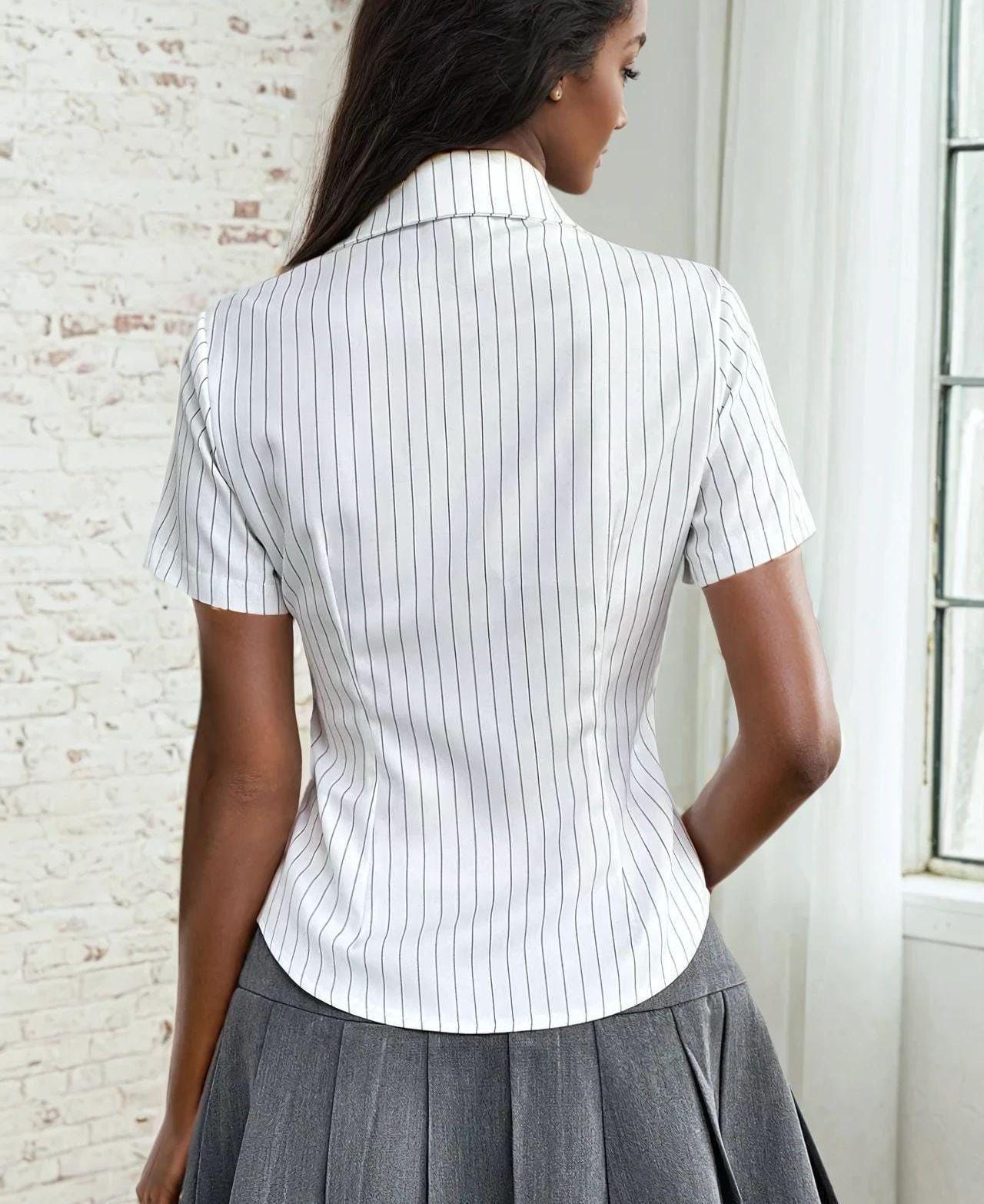 Shirt Sewing Pattern, Short Sleeve Shirt Pattern, Button Up Shirt Pattern, Fitted Shirt Sewing Pattern, Sewing patterns Women, Top Pattern