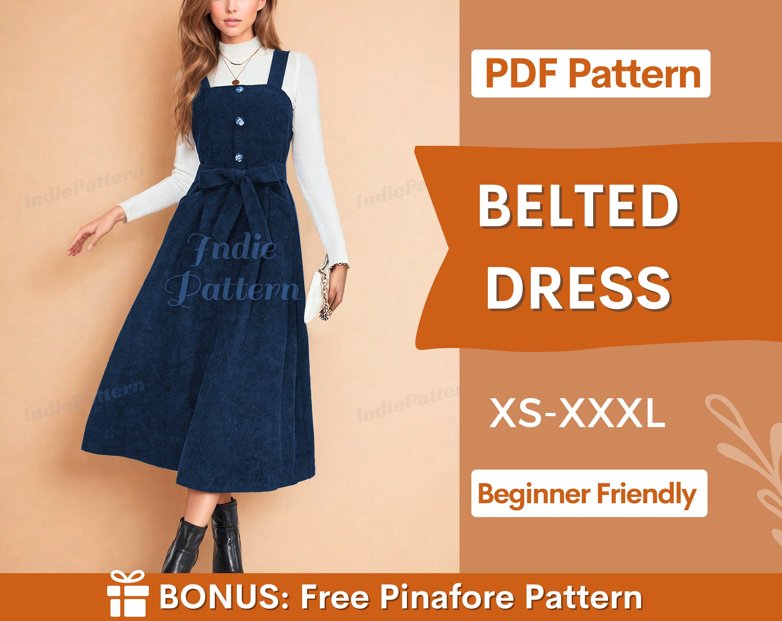 Midi Overall Dress Sewing Pattern Midi Overall Dress Sewing Pattern