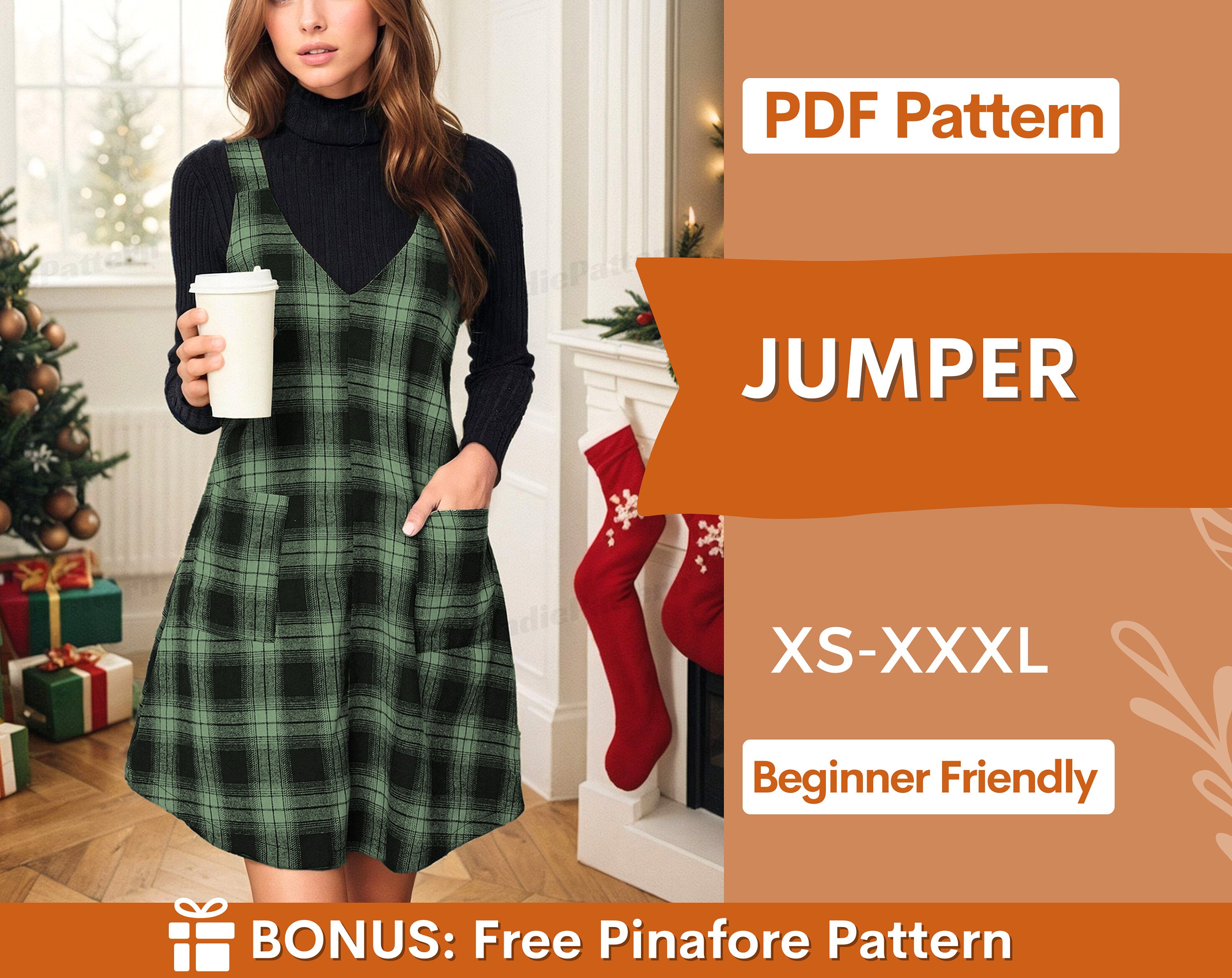 Easy Jumper Dress Sewing Pattern | Beginner-Friendly Women's Pattern IndiePattern Easy Jumper Dress Sewing Pattern | Beginner-Friendly Women's Pattern IndiePattern