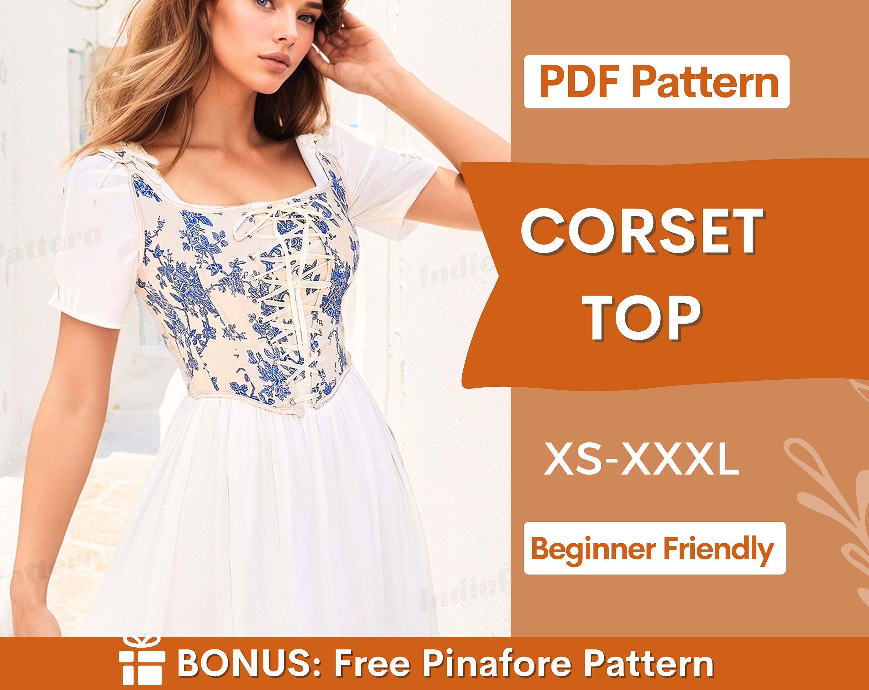 Corset Top Sewing Pattern – Easy & Beginner-Friendly Design – IndiePattern Corset Top Sewing Pattern – Easy & Beginner-Friendly Design – IndiePattern