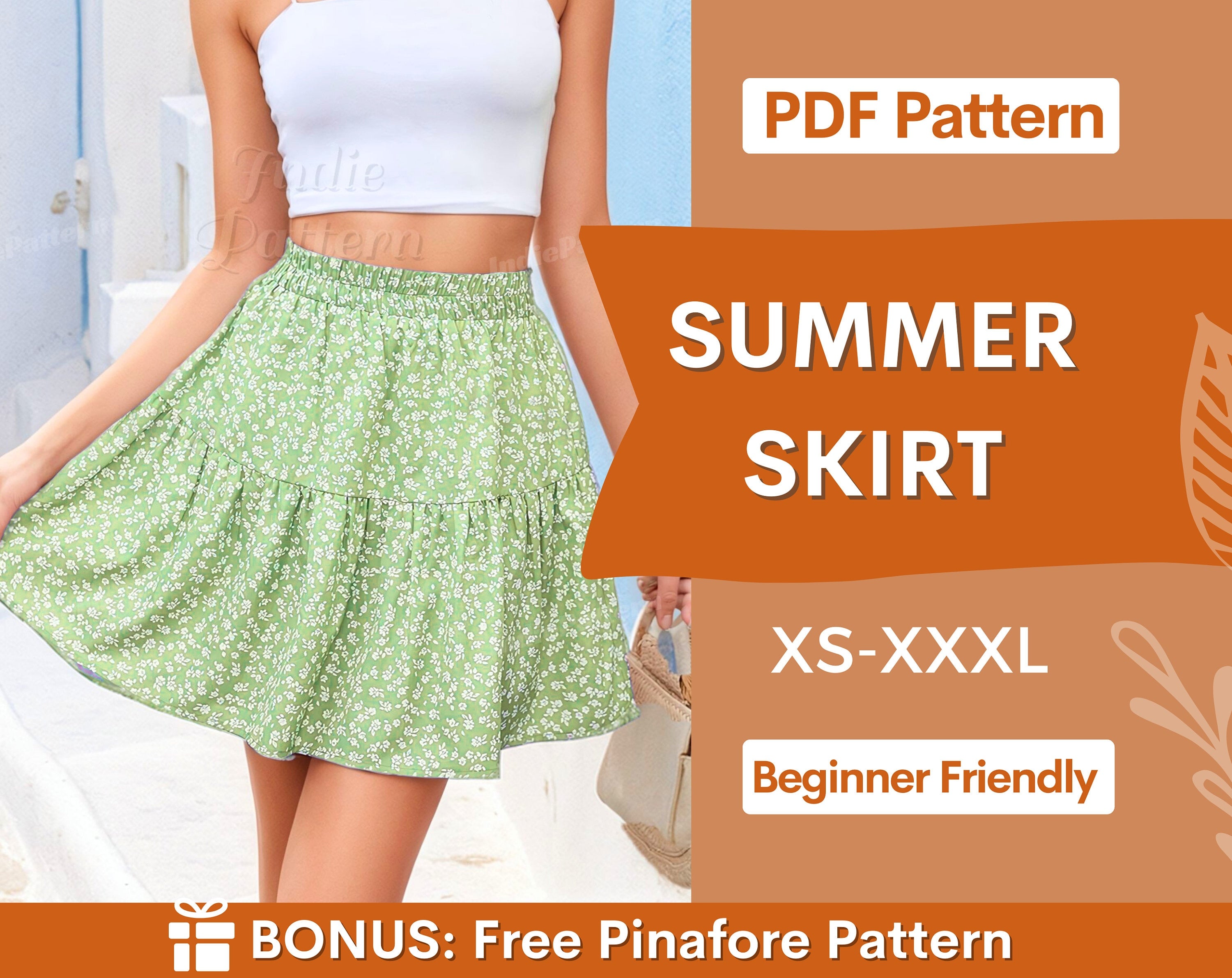 Mini Skirt Sewing Pattern Easy-to-Follow PDF for Beginners