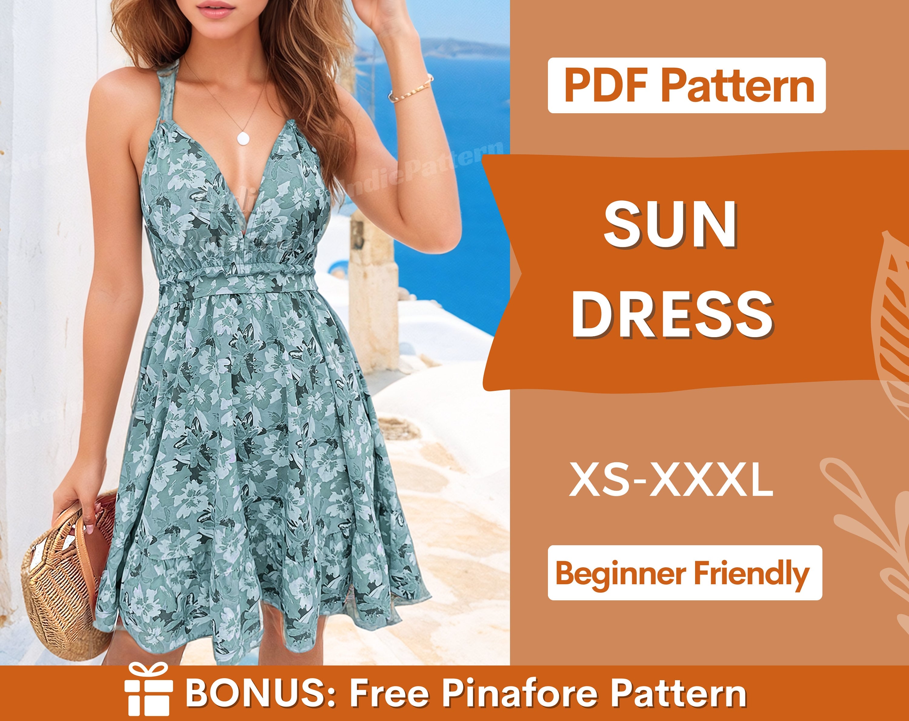 Sundress Sewing Pattern - Easy Summer Dress for Beginners IndiePattern Sundress Sewing Pattern - Easy Summer Dress for Beginners IndiePattern