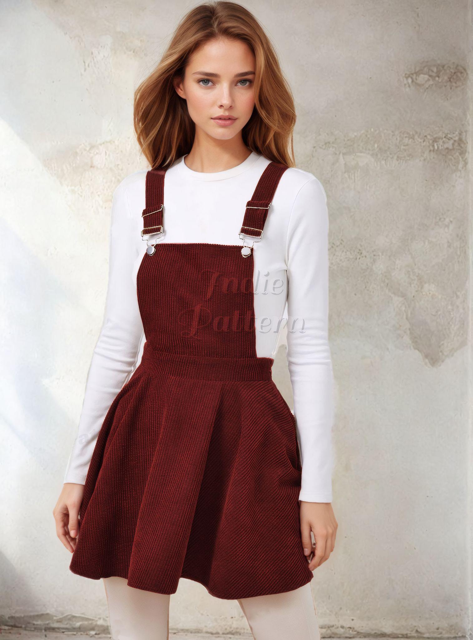 Overall Dress Sewing Pattern, Dress Pattern, Women Dress, Sewing Patterns for Women, Overall Pinafore Dress, Jumper Dress, Dress Sewing