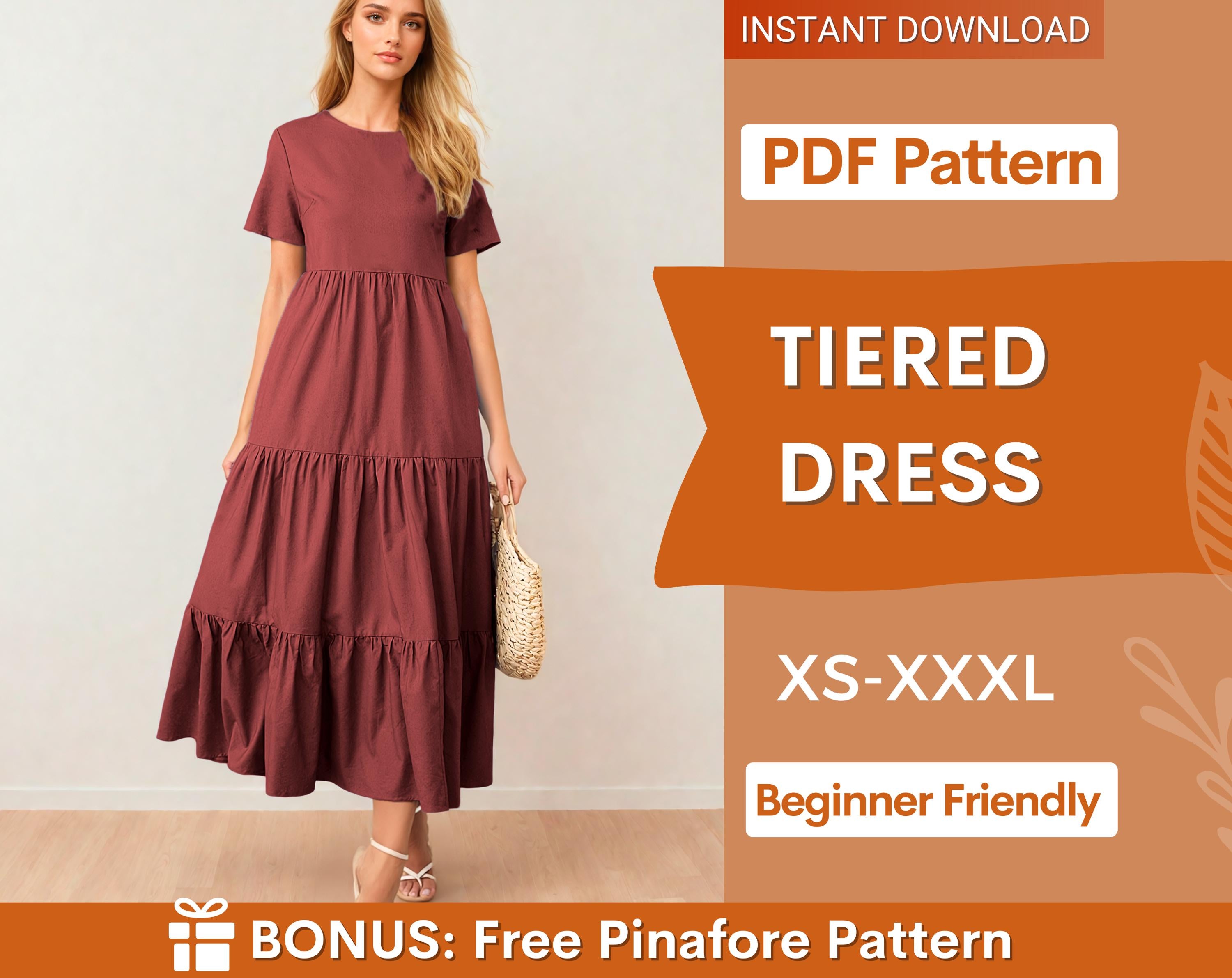 Tiered dress Indie Pattern in USA