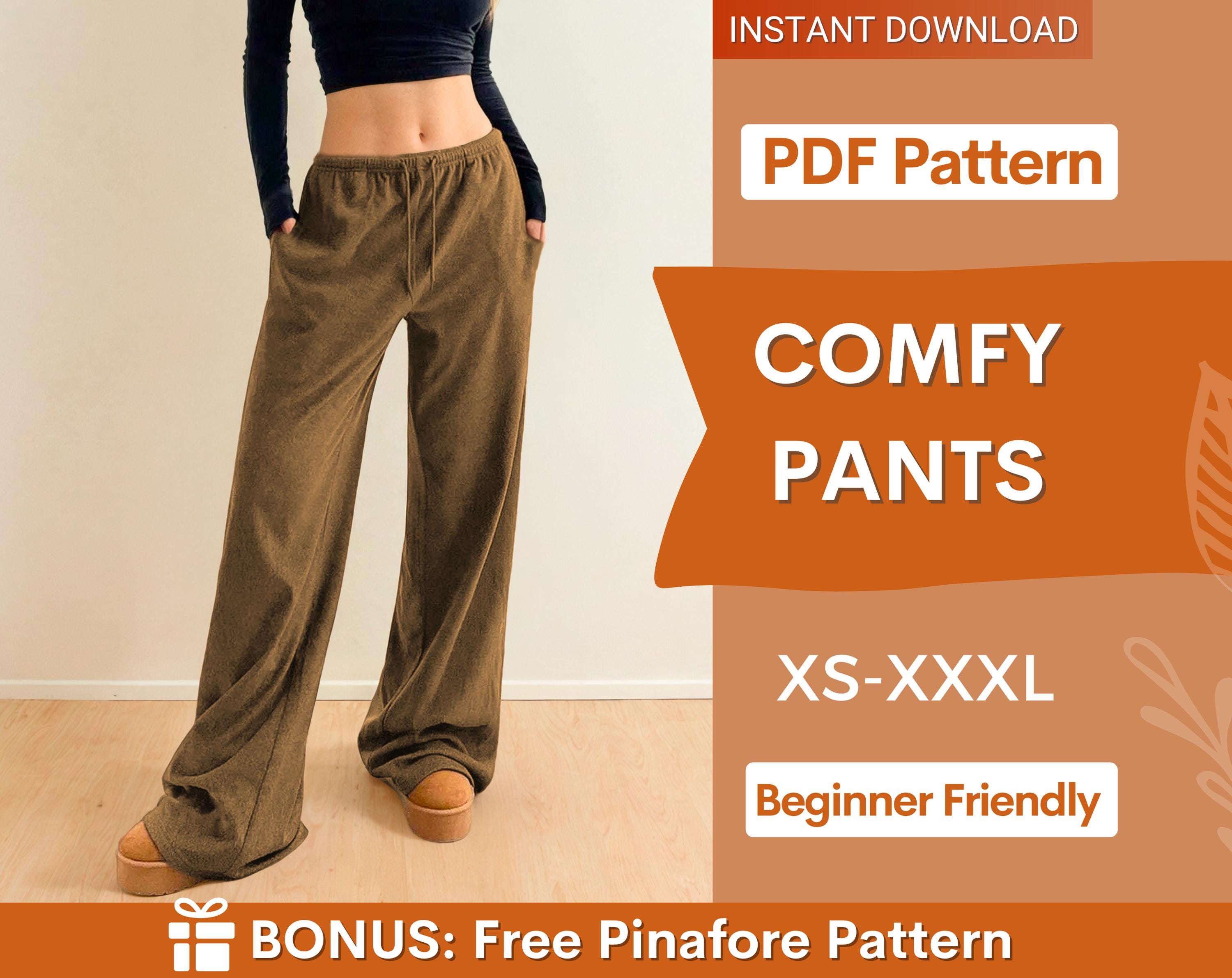 Comfy Pants Sewing Pattern – Elastic Waist, Wide Leg Design