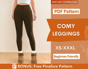 Leggings Sewing Pattern | High Waisted Leggings Sewing Pattern | High Rise Leggings | Women's Leggings | Women Sewing Patterns Beginner