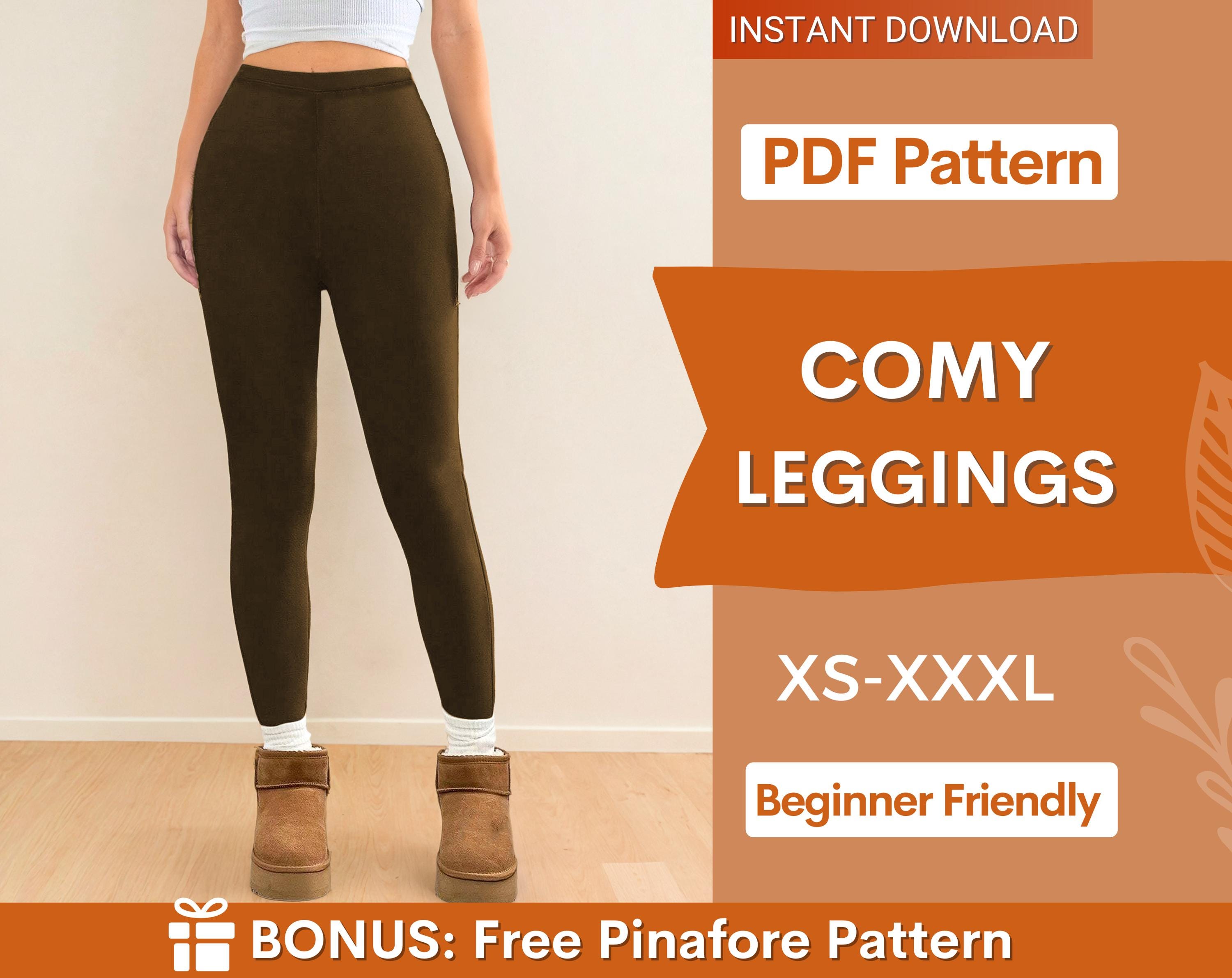 Leggings Sewing Pattern | High Waisted Leggings Sewing Pattern | High Rise Leggings | Women's Leggings | Women Sewing Patterns Beginner