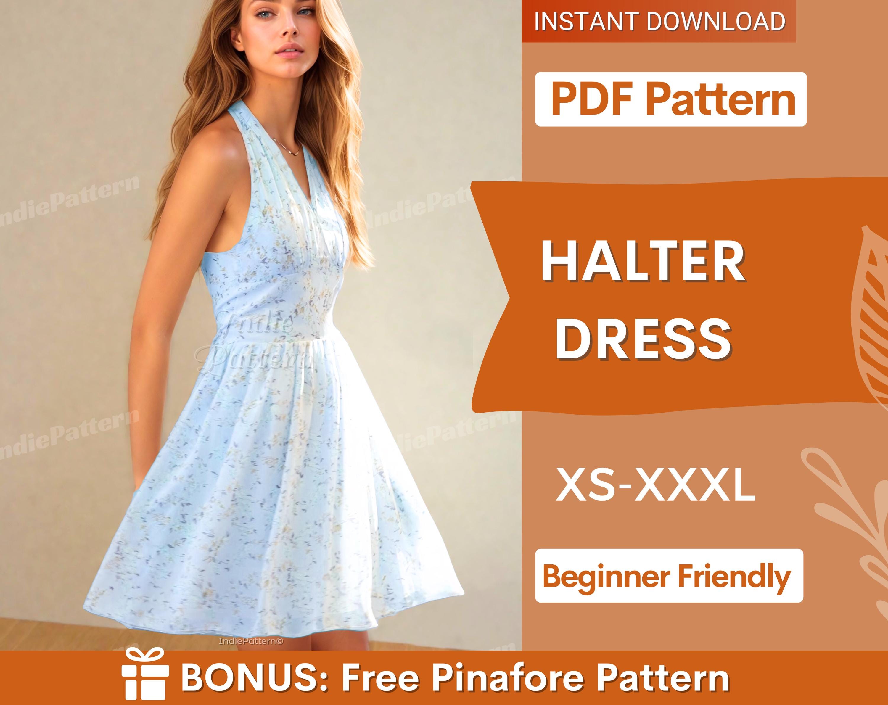 Halter Dress Sewing Pattern Perfect for Spring & Summer IndiePattern Halter Dress Sewing Pattern Perfect for Spring & Summer IndiePattern