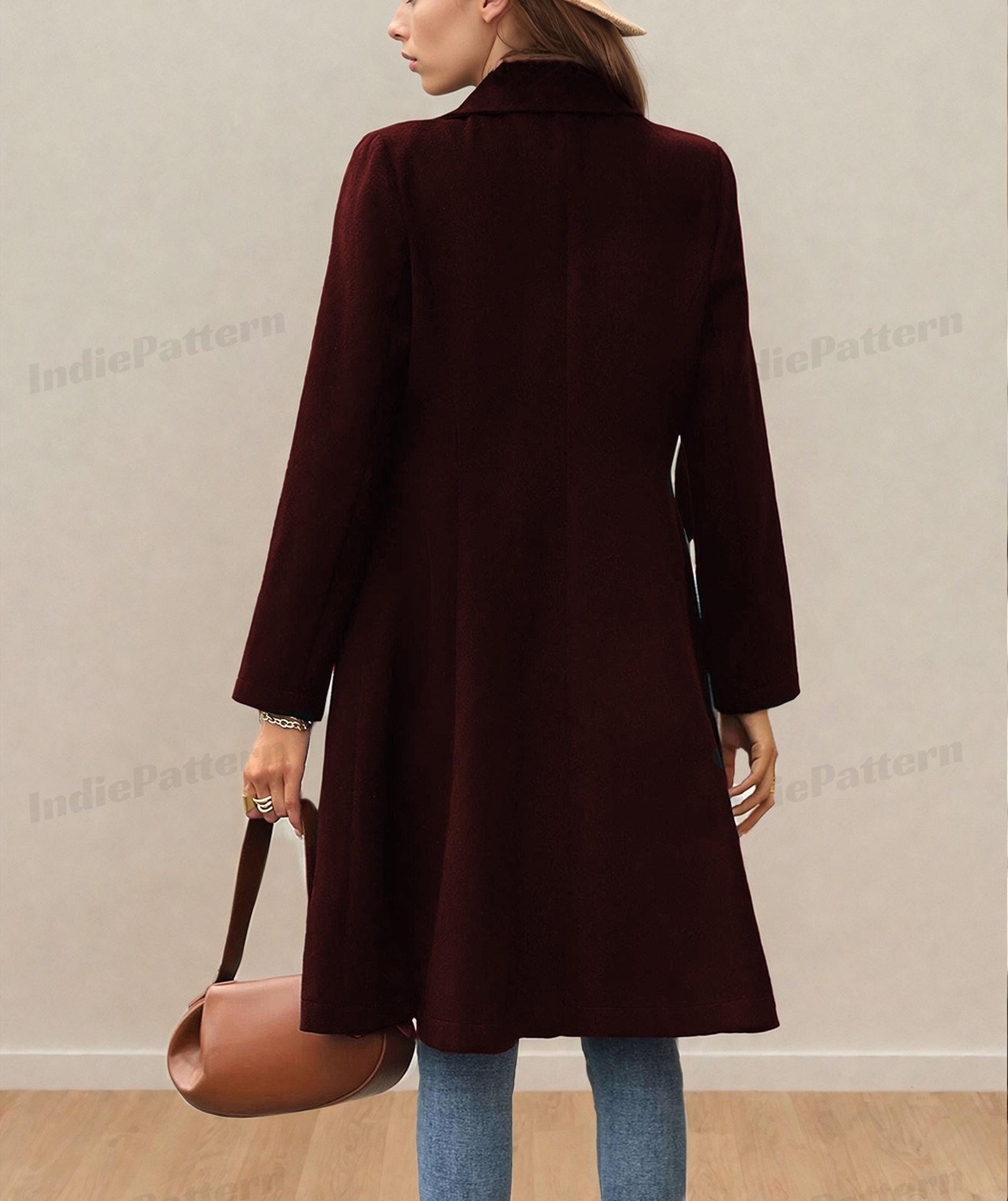 Winter Coat Sewing Pattern Women PDF |  Coat Pattern | Long Coat PDF Pattern | Jacket Sewing Pattern | Women Sewing Pattern