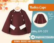 Cape Sewing Pattern for Kids, Capelet Pattern, Kids Pattern, Easy PDF Pattern, Beginner Pattern, Sewing Pattern Toddlers, Baby Pattern