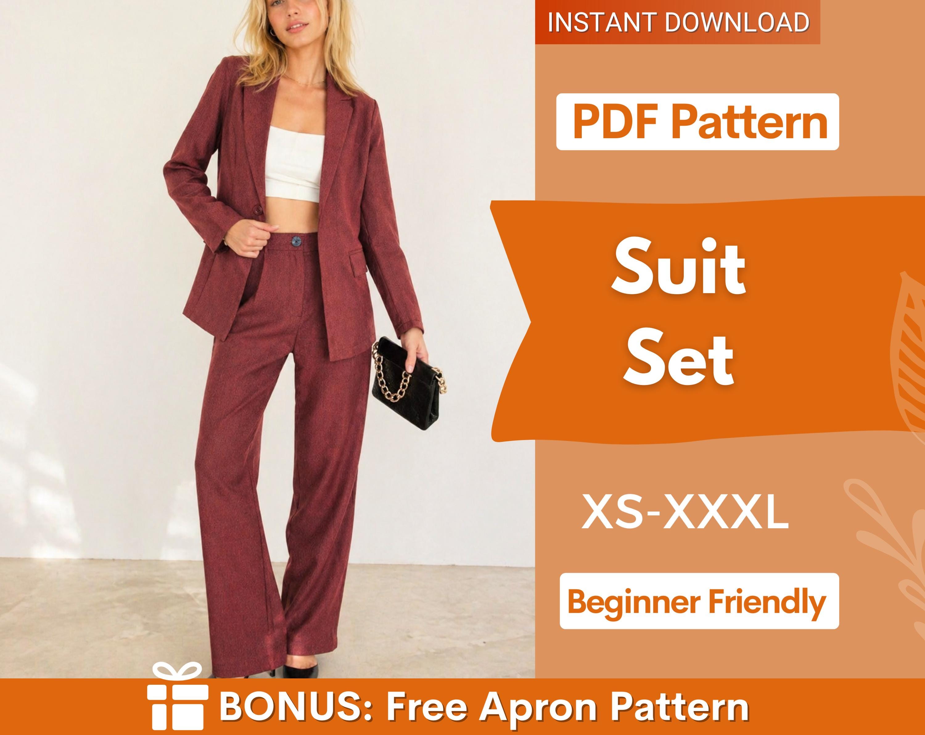 Suit Set Sewing Pattern | Blazer Sewing Pattern | Pants Pattern Women | Suit Pants Pattern |  Women Sewing Pattern | Suit Patterns Women