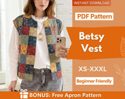 Quilted Vest Sewing Pattern for Women | Sewing Patterns | Women Pattern | Jacket Sewing Pattern | XS-XXXL | Women Vest Sewing Pattern