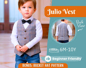 Vest Sewing Pattern for Kids, Kids Vest, Kids Pattern, PDF Pattern, Beginner Pattern, Sewing Pattern Toddlers, Kids Elegant Vest Pattern