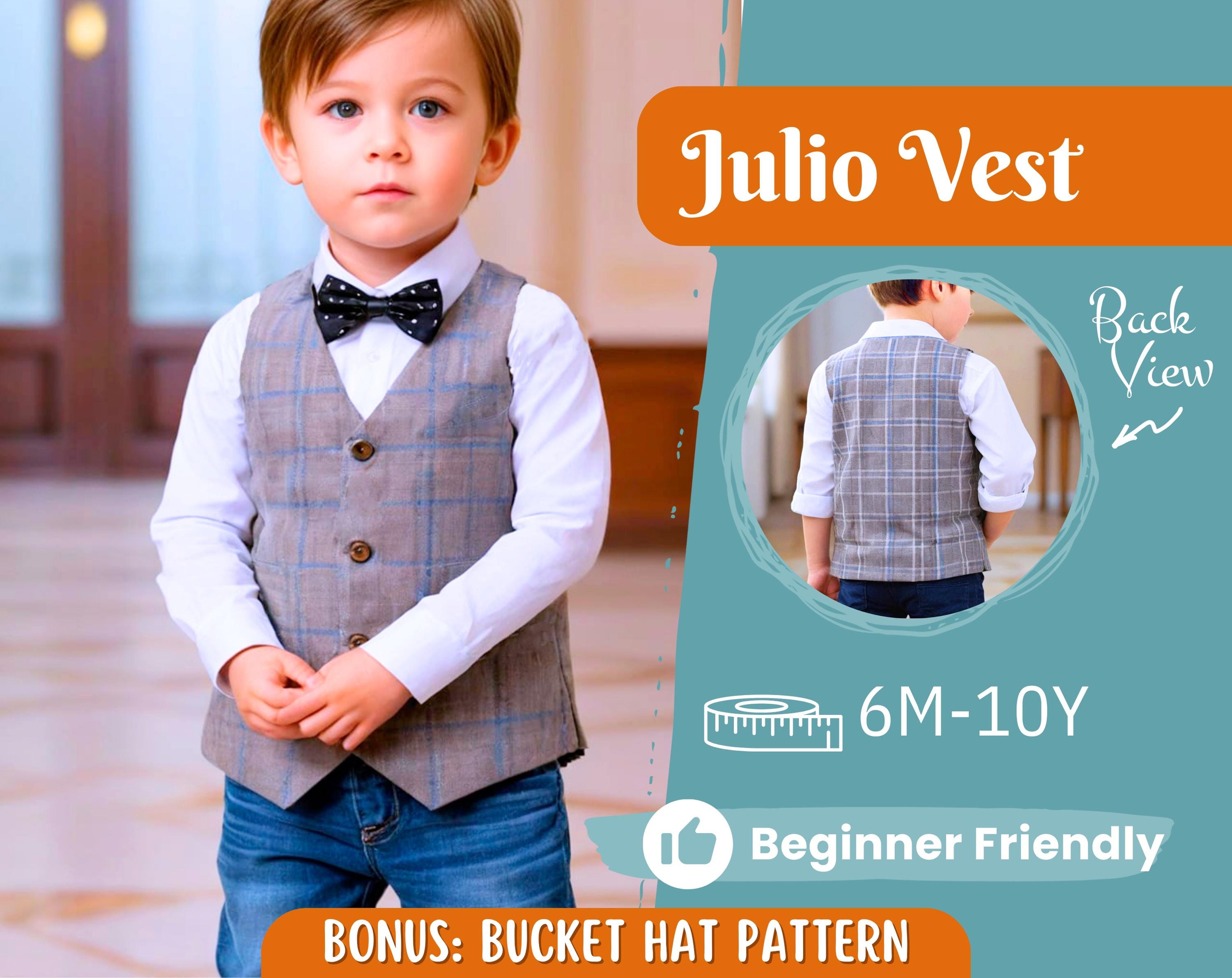 Vest Sewing Pattern for Kids, Kids Vest, Kids Pattern, PDF Pattern, Beginner Pattern, Sewing Pattern Toddlers, Kids Elegant Vest Pattern