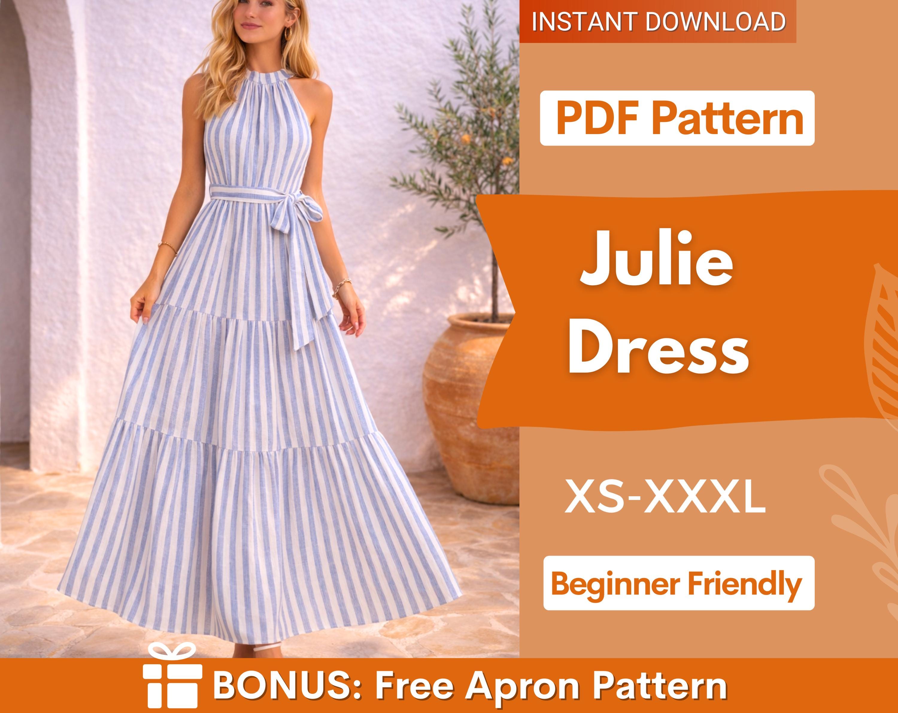 Julie Maxi Dress Sewing Pattern | Halter Neck Dress | Prom Dress Sewing Pattern | Women Sewing Pattern | Summer Dress | Sewing Patterns