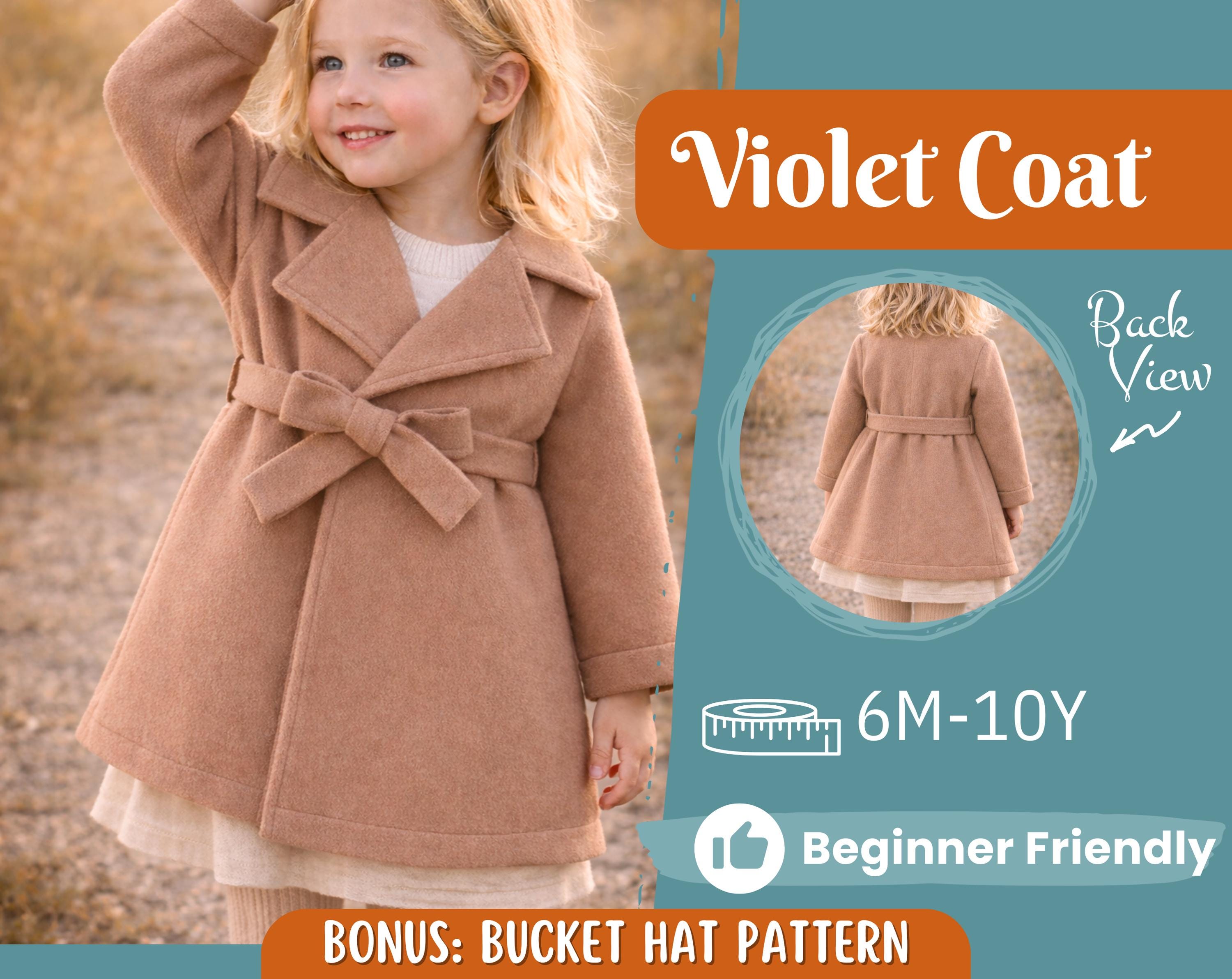 Coat Sewing Pattern for Kids, Coat Pattern, Kids Pattern, PDF Pattern, Beginner Pattern, Sewing Pattern Toddlers, Kids Jacket Pattern