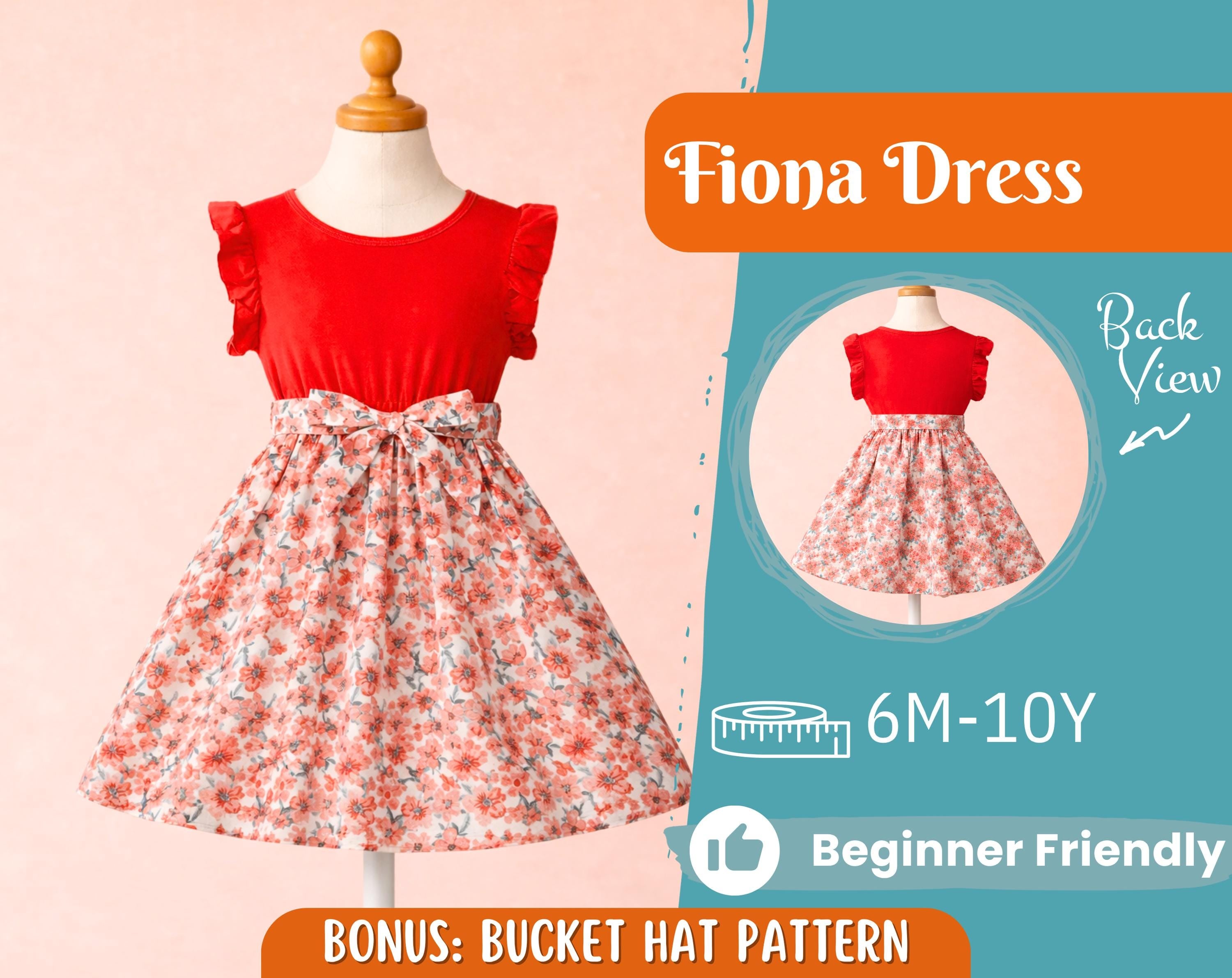 Dress Sewing Pattern for Kids, Dress Pattern, Kids Pattern, Summer Dress Pattern, Beginner Pattern, Sewing Pattern Toddlers, Baby Pattern
