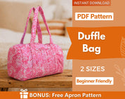 Duffle Bag Pattern | Bag Sewing Pattern | Beginner Pattern | Travel Bag Pattern | Large Bag Pattern | Beginner Bag Pattern