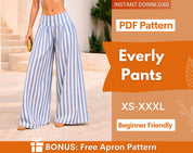Palazzo Pants Pattern for Women | Wide Leg Pants Sewing Pattern for Women | Pants Pattern | Women Sewing Pattern | Women Trousers Pattern