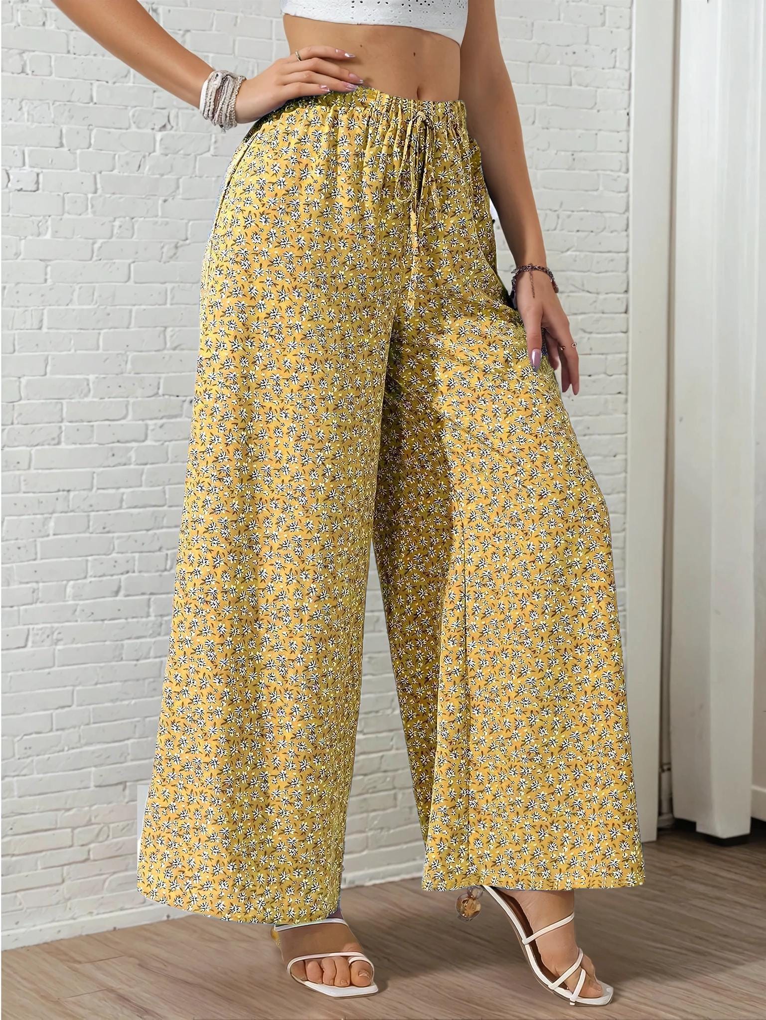 Summer Pants Pattern | Wide Leg Pants, Palazzo Pants Sewing Pattern, Elastic Waistband Wide Leg Pants Pants Pattern, Beginner Sewing Pattern