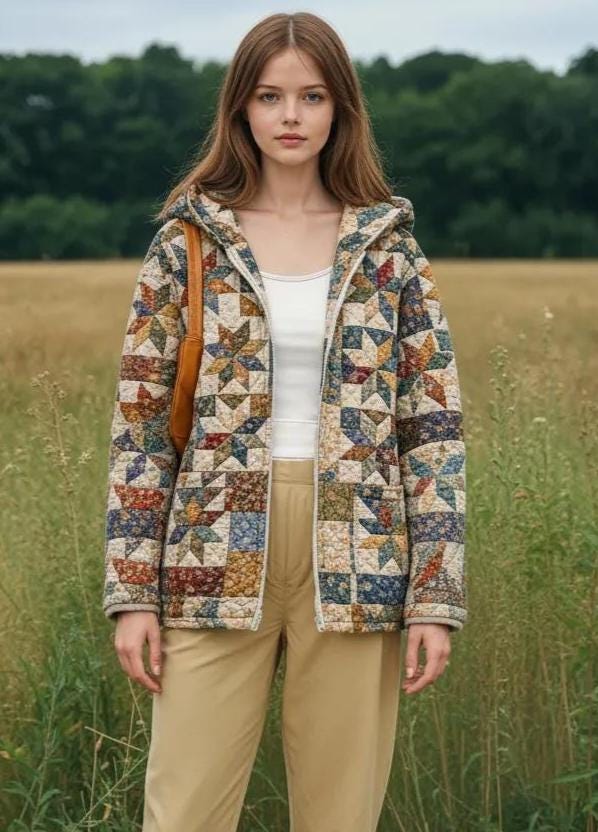 Jacket with Hoodie Sewing Pattern for Women | Coat Pattern | Sewing Patterns | Quilted Jacket Pattern | Hooded Jacket Coat | Beginner Jacket