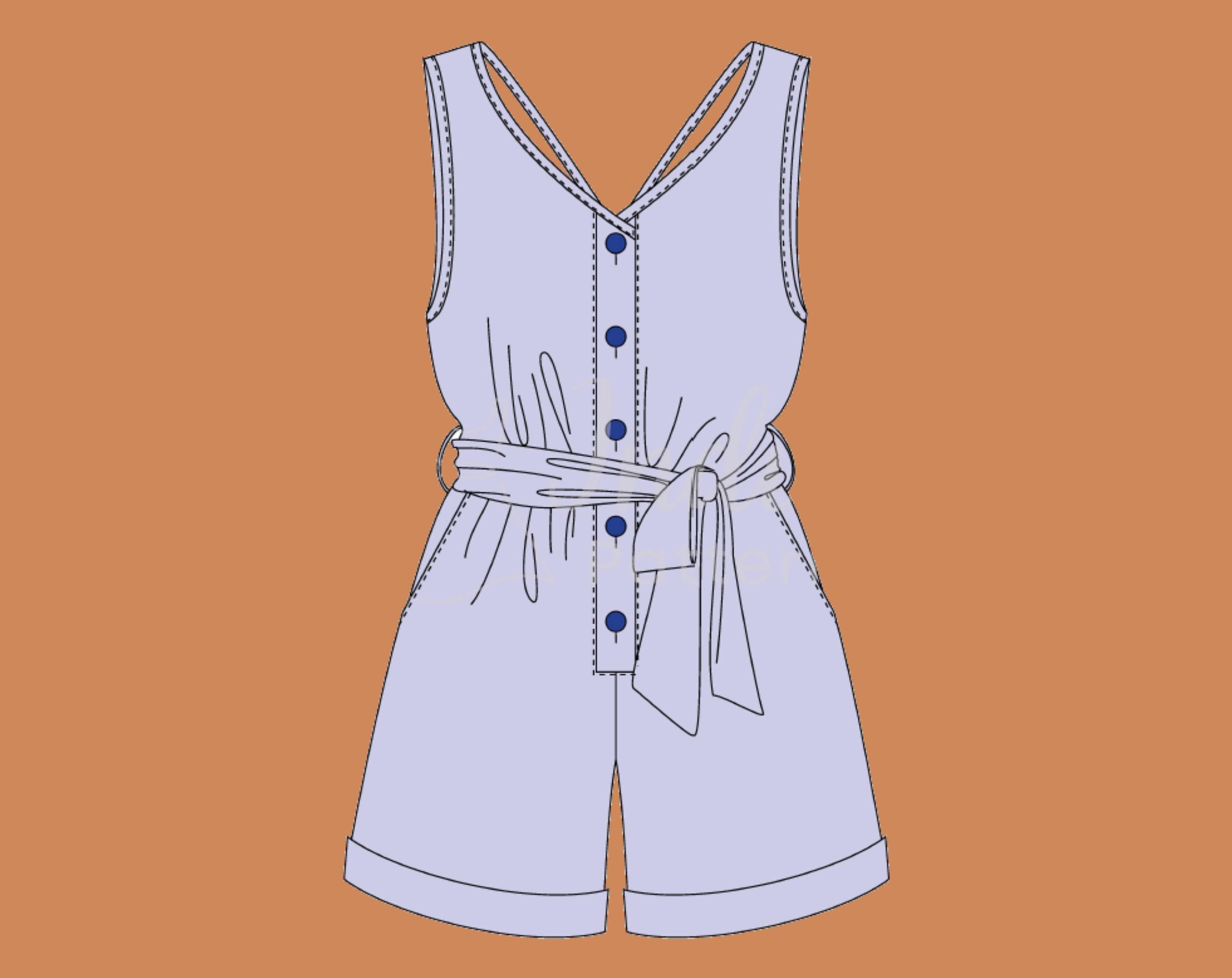 Romper Sewing Pattern for Women | XS-XXXL | Women Pattern | Summer Dress Pattern | Playsuit sewing pattern | Jumpsuit Sewing Pattern PDF