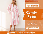 Women Robe Sewing Pattern, Bath Robe Beginner Pattern, Kimono Sewing Pattern, Beach Cover Pattern, Bathrobe Pattern, Women Sewing Pattern