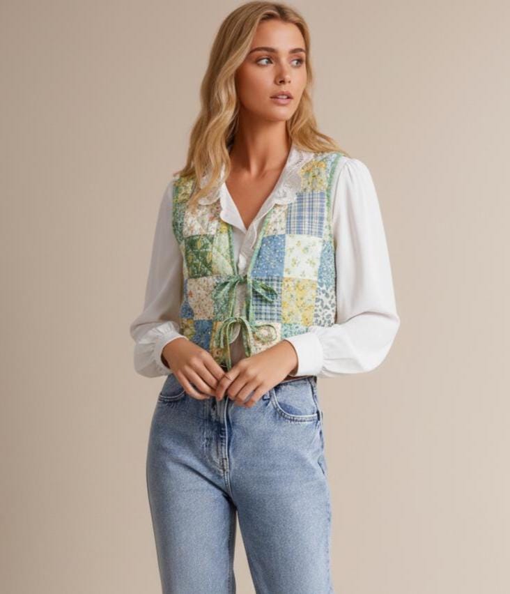 Quilted Vest Sewing Pattern | Front Tie Vest | Vest Sewing Pattern | Top Pattern | Women Sewing Patterns | Quilted Vest | Patchwork Vest