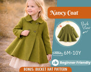 Coat Sewing Pattern for Kids, Girl Coat Pattern, Kids Pattern, PDF Pattern, Beginner Pattern, Sewing Pattern Toddlers, Kids Jacket Pattern