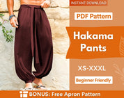 Hakama Pants Sewing Pattern for Men | Japanese Pants Pattern | Men Joggers Pattern | Sewing Pattern for Men | Balloon Pants Men