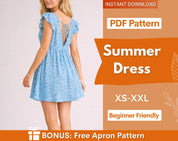 Summer Dress Sewing Pattern | XS-XXL | Summer dress pattern | Easy Dress Pattern | Women Dress Pattern | Dress for women PDF Pattern