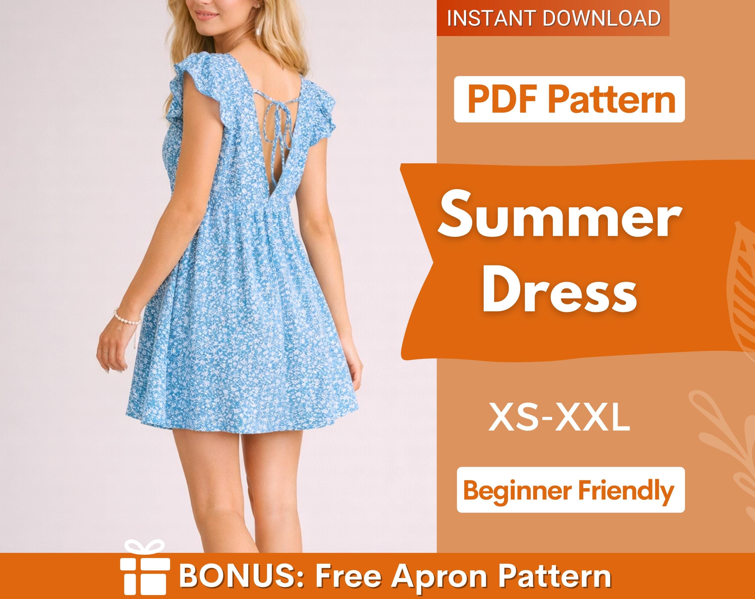 Summer Dress Sewing Pattern | XS-XXL | Summer dress pattern | Easy Dress Pattern | Women Dress Pattern | Dress for women PDF Pattern