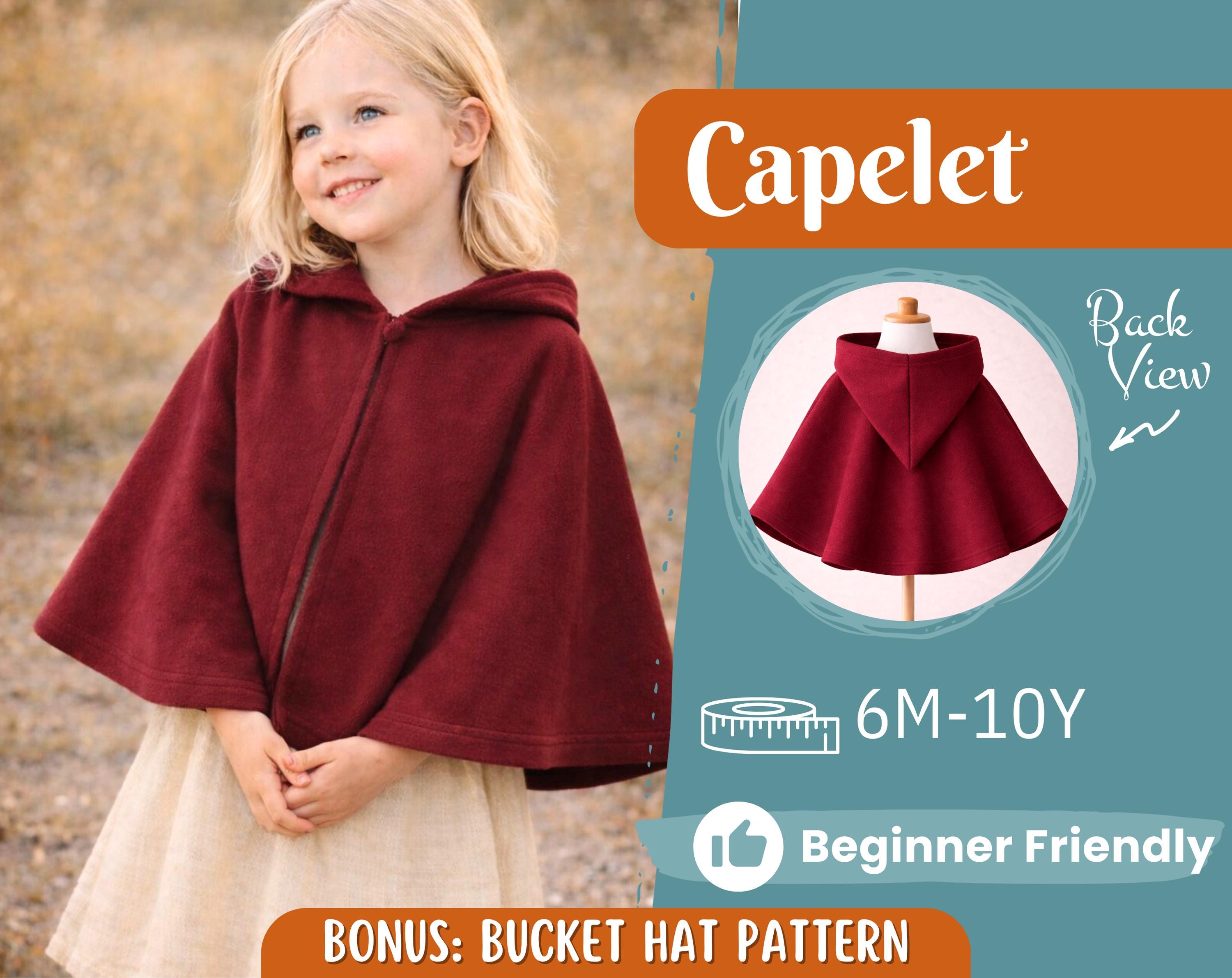Cape Sewing Pattern for Kids, Capelet Pattern, Kids Pattern, Easy PDF Pattern, Beginner Pattern, Sewing Pattern Toddlers, Baby Pattern