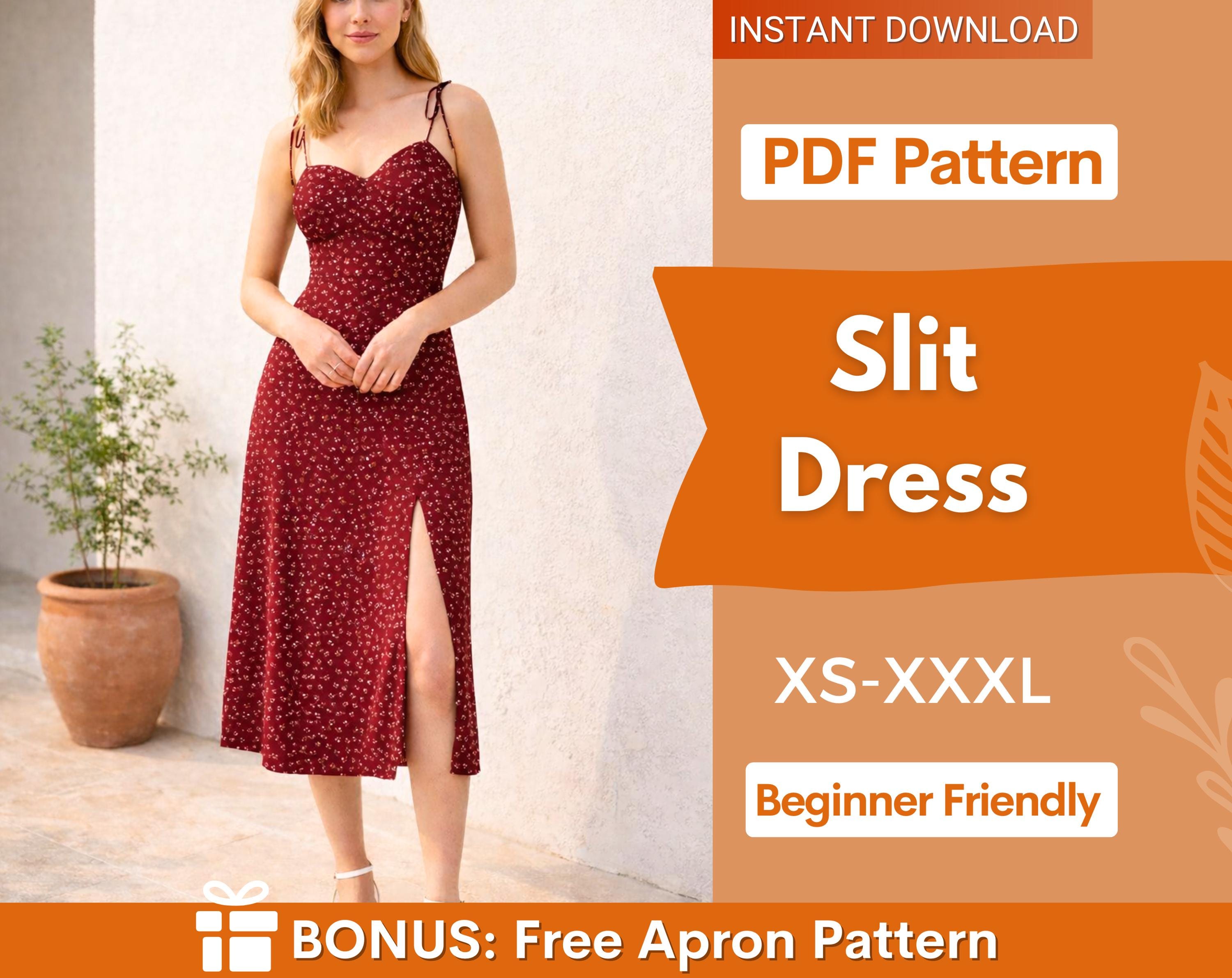 Slit Dress Pattern | Dress Pattern | Women Pattern | Strappy Dress | Prom Dress | Elegant Dress | Summer Dress Pattern | Sewing Patterns