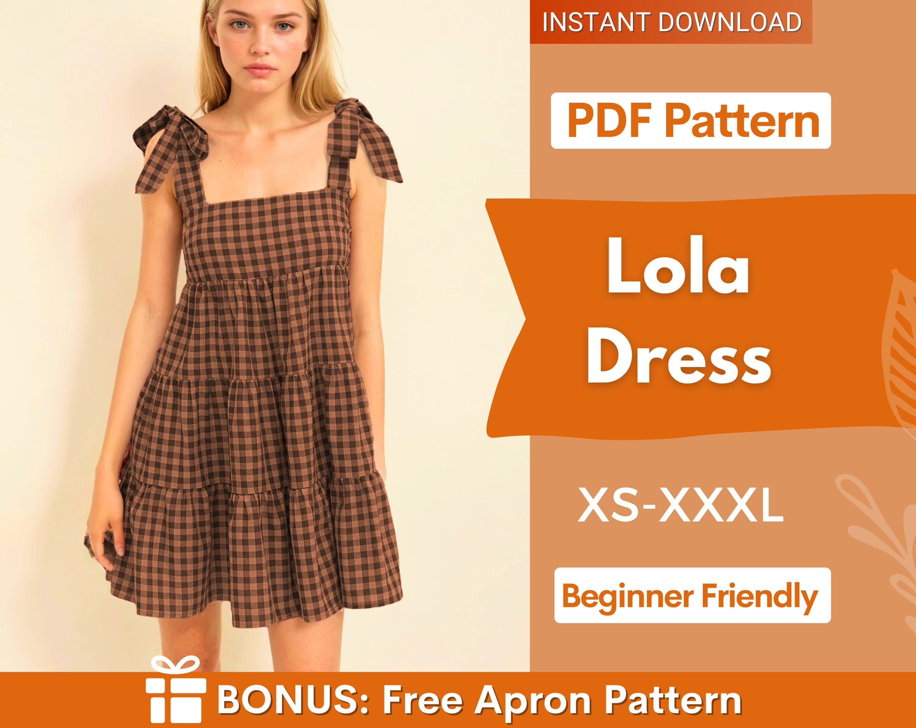 Summer Dress Sewing Pattern | Shoulder Tie Dress Pattern | Tiered Dress Pattern | Gathered Dress Pattern | Ruffle Dress Pattern Women