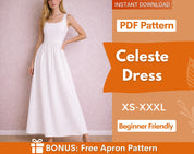 Celeste Maxi Dress Sewing Pattern | Summer Dress Pattern | Beginner Dress Pattern | Women Dress | Patterns for Women, Maxi Dress Long Dress