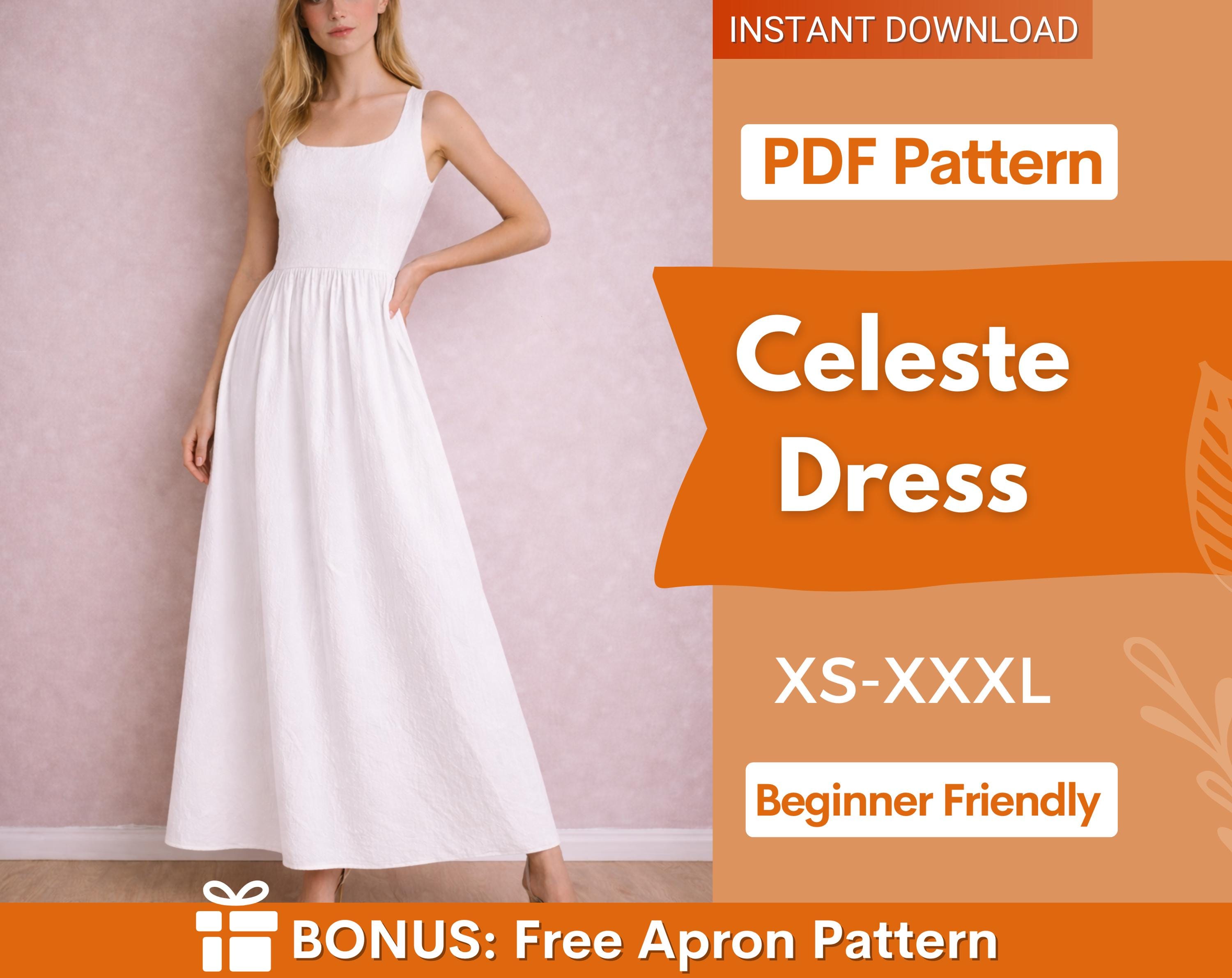 Celeste Maxi Dress Sewing Pattern | Summer Dress Pattern | Beginner Dress Pattern | Women Dress | Patterns for Women, Maxi Dress Long Dress
