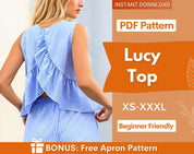 Crossback Top Sewing Pattern | Wrap Top Pattern | Criss Cross Top | Women Sewing Pattern | Blouse Pattern | Cross Top Pattern | Peplum Top