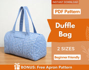 Duffle Bag Pattern | Bag Sewing Pattern | Beginner Pattern | Travel Bag Pattern | Large Bag Pattern | Beginner Bag Pattern