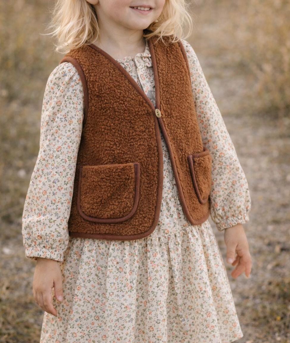 Vest Sewing Pattern for Kids, Teddy Vest Pattern, Kids Pattern, PDF Pattern, Beginner Pattern, Sewing Pattern Toddlers, Kids Vest Pattern