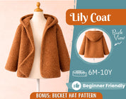 Coat Sewing Pattern for Kids, Girl Coat Pattern, Kids Pattern, PDF Pattern, Beginner Pattern, Sewing Pattern Toddlers, Kids Jacket Pattern
