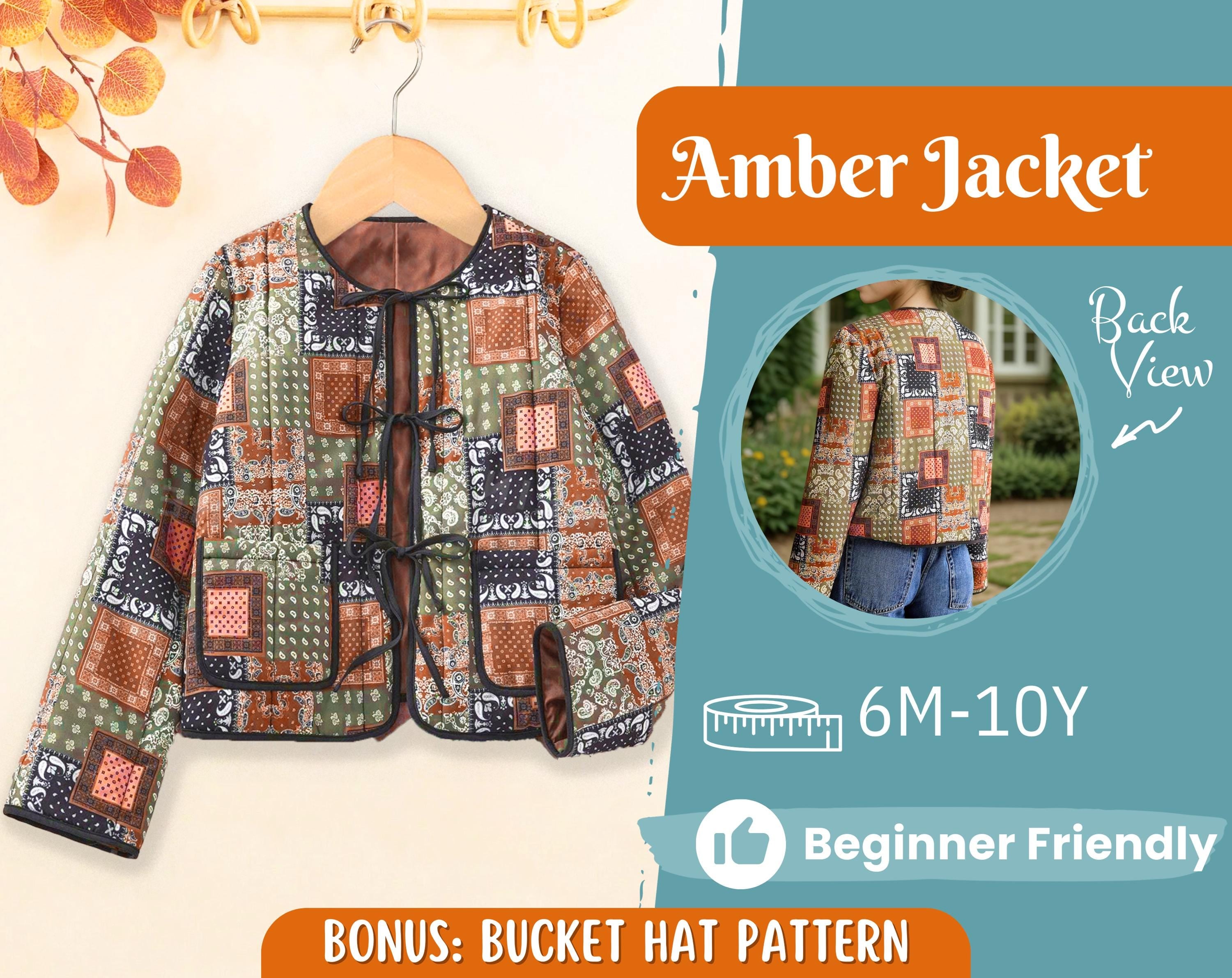 Jacket Sewing Pattern for Kids, Jacket Pattern, Kids Pattern, PDF Pattern, Beginner Pattern, Sewing Pattern Toddlers, Kids Quilted Jacket