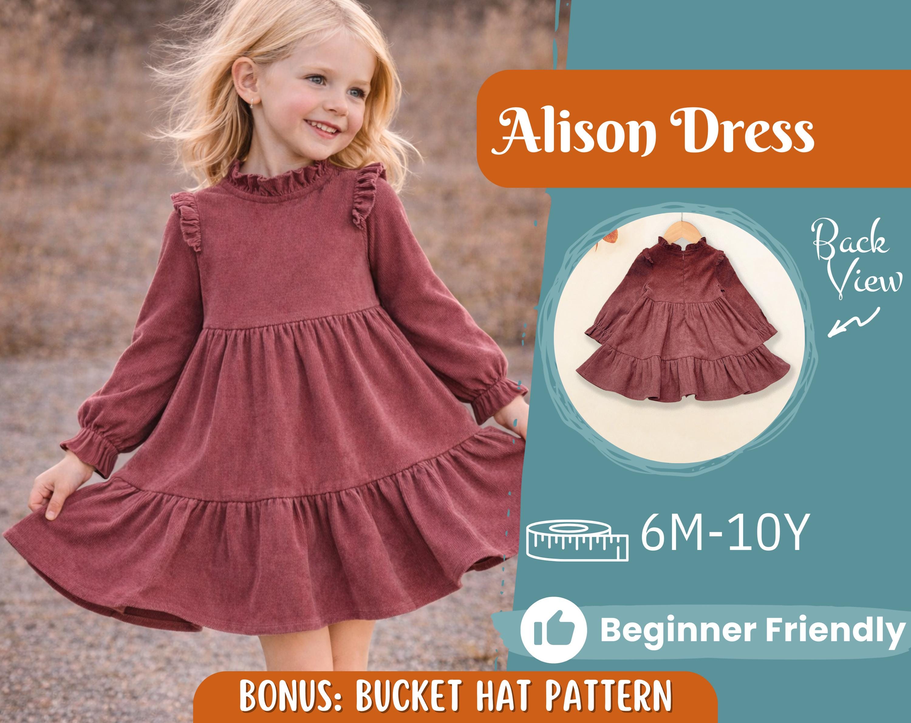 Dress Sewing Pattern for Kids, Dress Pattern, Kids Pattern, Easy PDF Pattern, Beginner Pattern, Sewing Pattern Toddlers, Baby Sewing Pattern