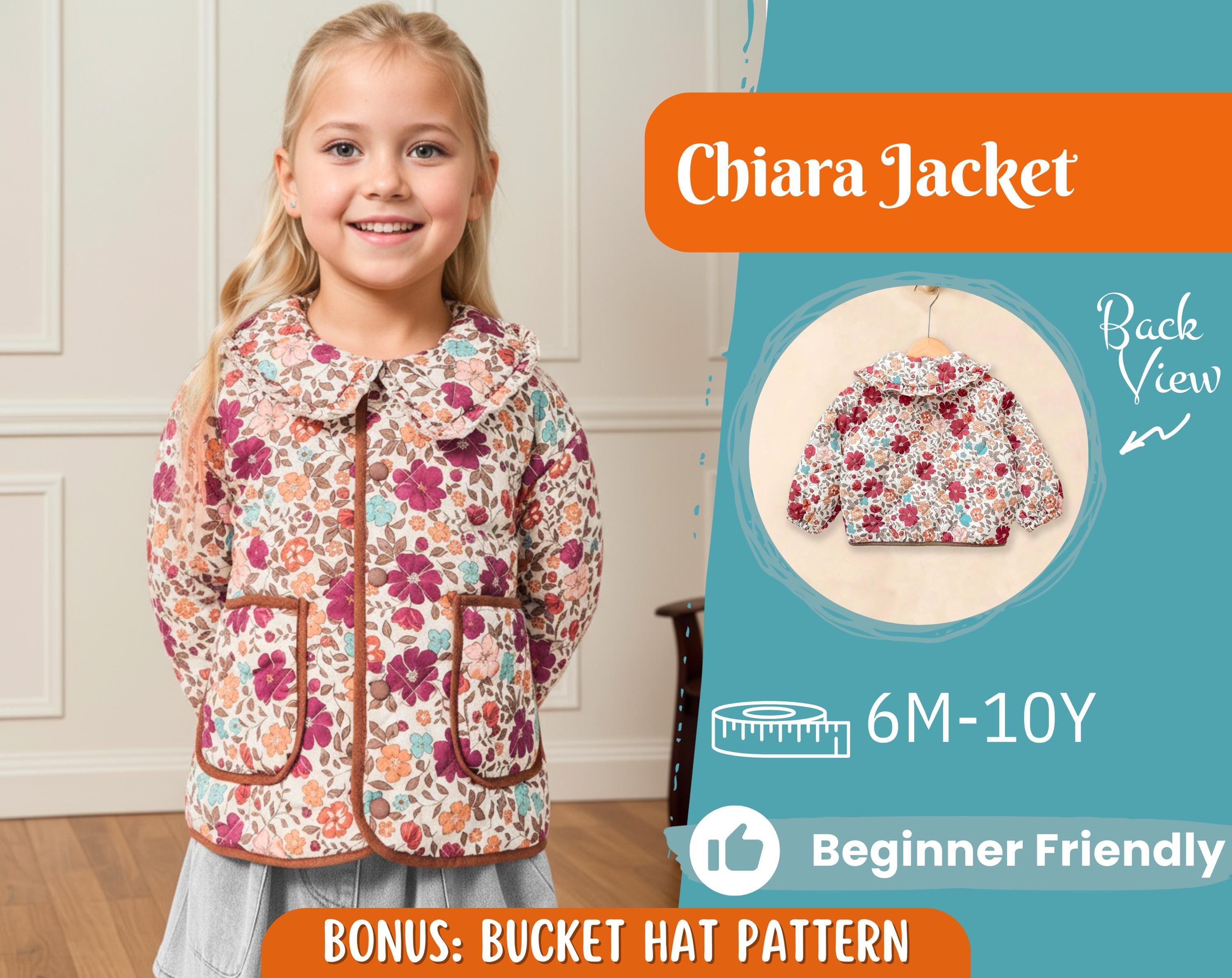 Jacket Sewing Pattern for Kids, Jacket Pattern, Kids Pattern, PDF Pattern, Beginner Pattern, Sewing Pattern Toddlers, Quilted Jacket Pattern