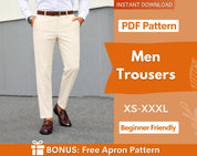 Men Pants Sewing Pattern | Men Trousers Pattern | Sewing Pattern for Men, Pants for men, Men's Sewing Pattern, Straight Leg Pants Suit Pants