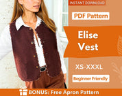 Vest Sewing Pattern for Women | Button Up Top Pattern | Vest Pattern | Top sewing pattern | Women Sewing Patterns | Teddy Vest