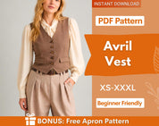 Vest Pattern, Waistcoat Sewing Pattern, Sewing Patterns, Women Pattern, Vest Sewing Pattern, Top Sewing Pattern for Women, Vintage Vest