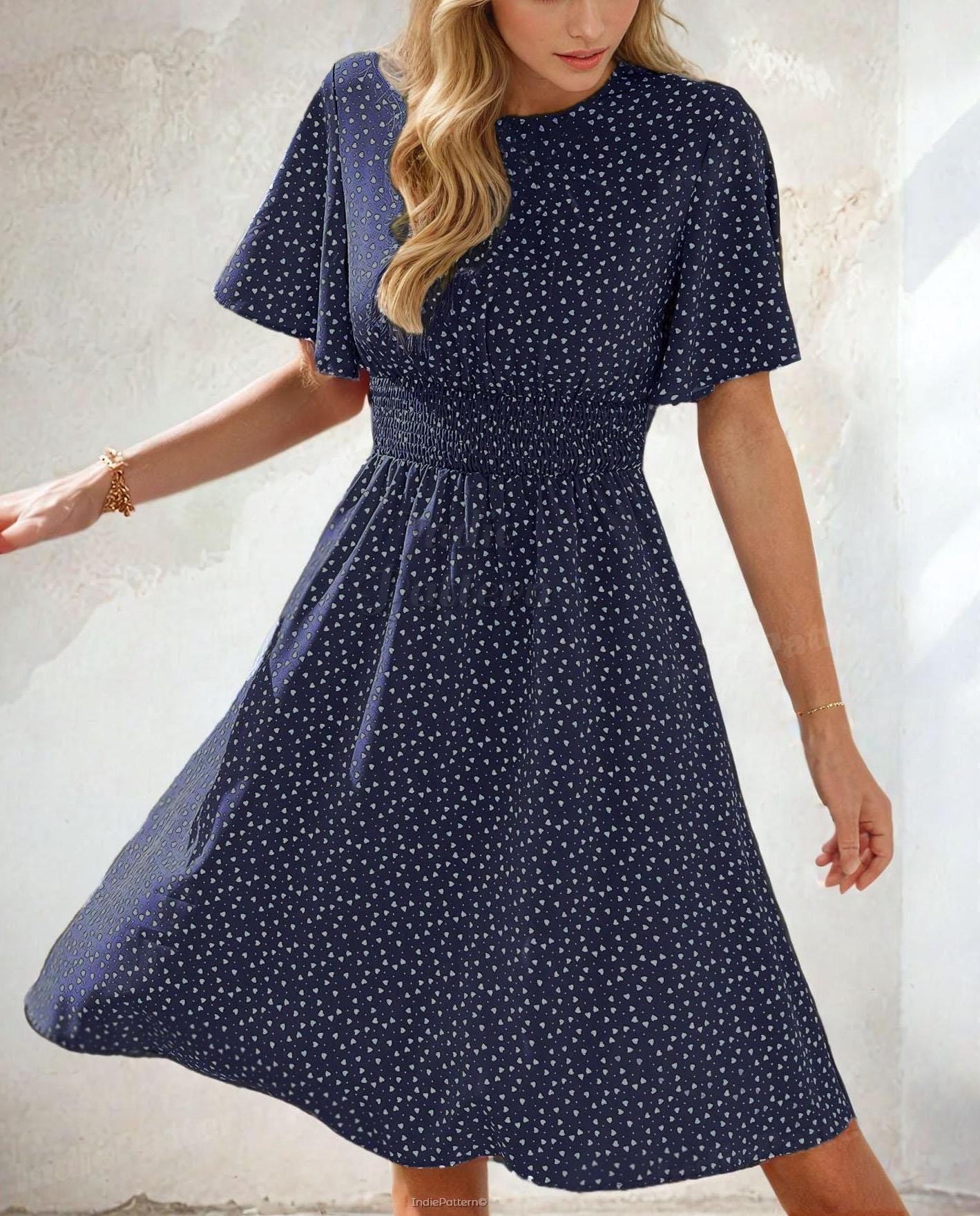 A-Line Dress Sewing Pattern | Summer Dress Pattern | Women Sewing Pattern | Sewing Patterns | Dress Pattern | Women Pattern | Midi Dress