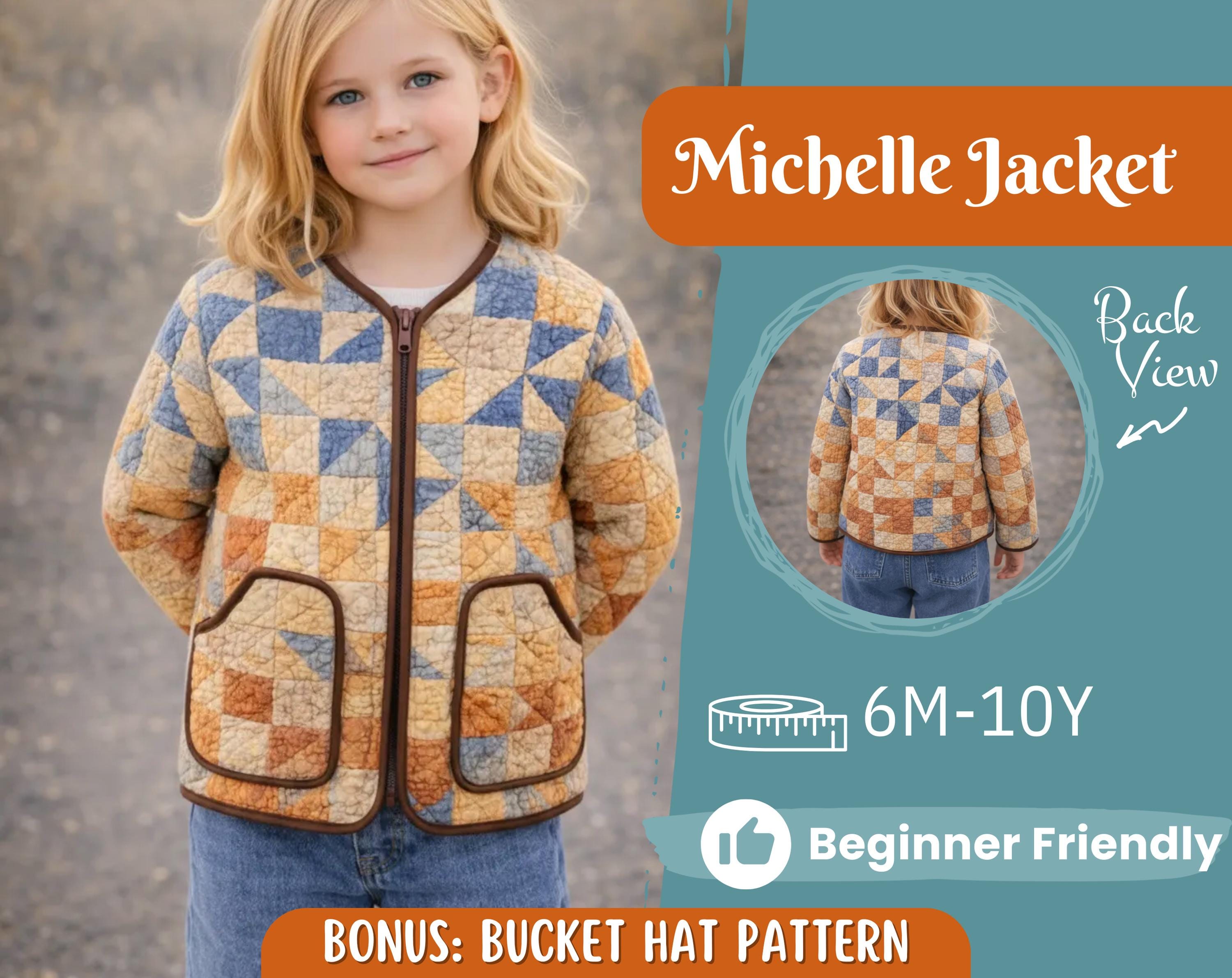 Quilted Jacket Sewing Pattern for Kids, Coat Pattern, Kids Pattern, PDF Pattern, Beginner Pattern, Sewing Pattern Toddlers, Quilted Pattern